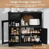 Storage Cabinet with Adjustable Shelves and Microwave Stand – Buffet Sideboard with Drawer, Single and Double Doors, Modern Kitchen Organizer - 2 of 4