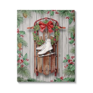 Stupell Industries Winter Ice Skates & Sled, 16'' x 20'' - 1 of 4