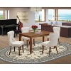 Dining Table Set for 4 - Kitchen Table with 4 Chairs - Modern Cottage Style - Mahogany Finish - 2 of 4