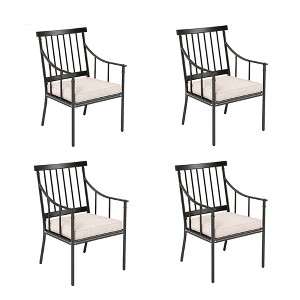 Captiva Designs Outdoor Patio Metal Dining Steel Chairs with Removable Seat Cushion - 1 of 4