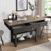 Bella Depot 51.7" Console Table with 2 Wooden Drawers and Shelf,Metal Legs - 2 of 4