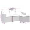 vidaXL Patio Sofa Set with Cushions Outdoor Furniture 4 Piece Poly Rattan - Black and Cream without Storage - 4 of 4
