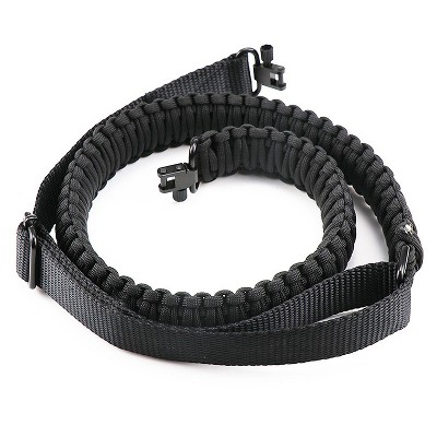 iMountek"Adjustable Tactical Paracord Rifle Sling with Dual Point, 360° Swivel Latches & Gun Belt"Black