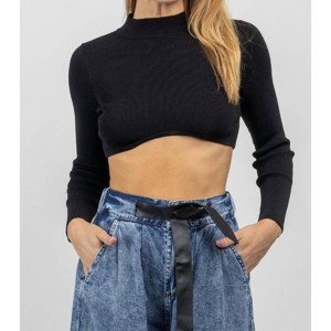 Women's UNDERBUST MOCK CROP - OLIVACEOUS - 1 of 4