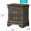 Vynxaria Traditional Charming Nightstand - Gray Finish, 24"Hx22"Wx16"D, Sturdy Construction, No Assembly Required, Bedroom Furniture - 4 of 4