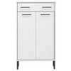 vidaXL Shoe Rack Solid Pine Wood and Metal, Rectangular - White - 4 of 4