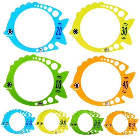 20 Pieces Fun Swim Games Sinking Set Gems Shark Rings Toddler Pool