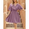 Women's Floral Dress Casual Short Sleeve Sundress Swing A Line Maxi Dresses - 4 of 4