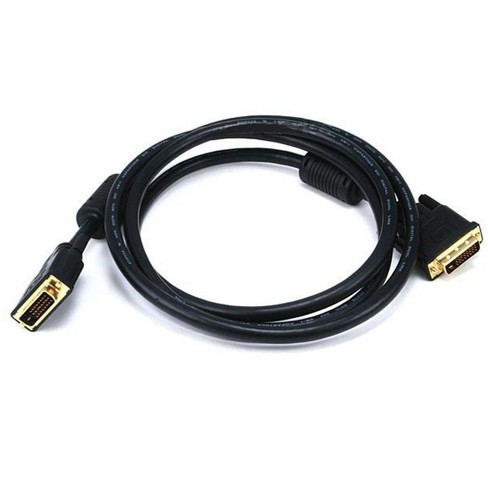 6 Feet Monoprice DVI-I Cable Dual Link Male/Male 28AWG with Ferrite Cores Black