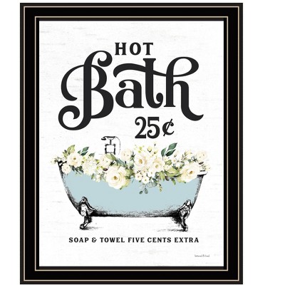 HomeRoots Hot Bath Black Framed Print Bathroom Wall Art