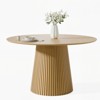 PexFix 46" Round Dining Table for 6 People Modern Pedestal Table with Fluted Cone Base & Wood MDF Top for Small Space Kitchen Dining Room Cafe Natural - 4 of 4