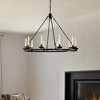 ALOADECOR  Transitional Black LED Chandelier With Unique Bubble Tube Round Modern Farmhouse Candle LED Pendant Lighting For Living Room - 3 of 4
