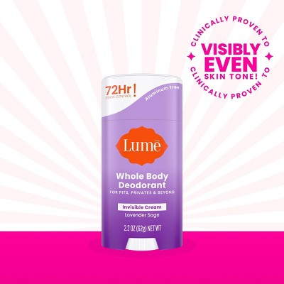 Lume Whole Body Women&#8217;s Deodorant - Invisible Cream Stick - Aluminum Free - Lavender Sage Scent - 2.2oz_2