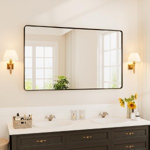 Bathroom Mirror, Black Wall Mirror, Rectangle Mirror for Wall, Black Mirror for Bathroom or Bedroom - 1 of 4