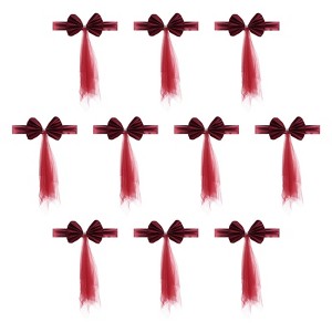 Unique Bargains Mesh Yarn Floating Chair Bands Decoration Stretch Satin Chair Sashes Bows - 1 of 4