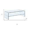 HomeRoots 43" Clear Glass Sled Coffee Table With Shelf - 3 of 4