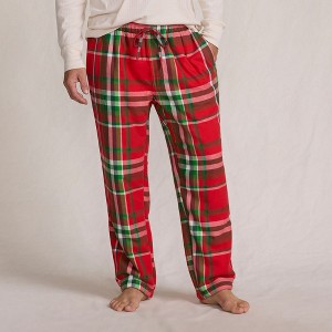 Lands' End Men's High Pile Fleece Lined Flannel Pajama Pants - 1 of 4