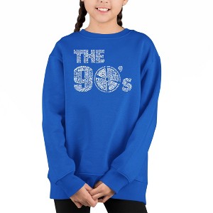 LA Pop Art 90S - Girl's Word Art Crewneck Sweatshirt - 1 of 3