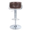 Acme Furniture 22" Brancaster Grain Leather Barstool Vintage Brown/Aluminum: No Assembly, Adjustable Height - 4 of 4
