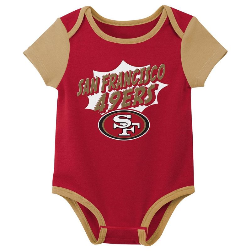 NFL San Francisco 49ers Infant Boys&#39; 3pk Bodysuit, 4 of 5