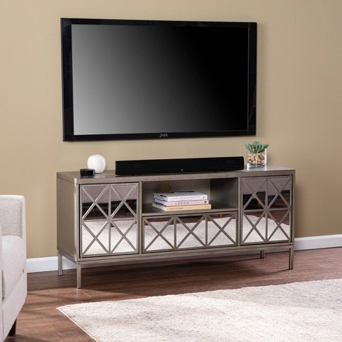 Adjustable Storage Tv Stand For Tvs Up To 50 Black Wood Grain Finish -  Room Essentials™ : Target