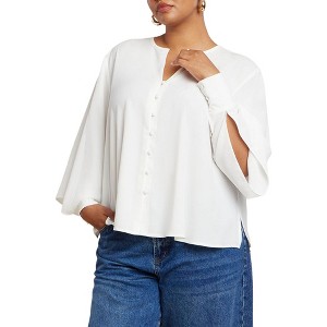 ELOQUII Bishop Sleeve Blouse - 1 of 4