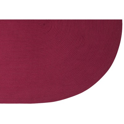 Burgundy Solid Braided Polypropylene 3-Piece Rug Set