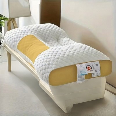 DSVIMOY Support Pillow 3D Knitted Cotton Massage Pillow for Neck and Head Relief for Restful Sleep, Yellow, 13.78"*9.84"*6.69"