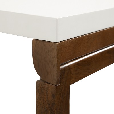 White and Walnut Wall-Mounted Folding Dining Table