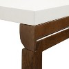 Kate and Laurel Truss Rectangle MDF Dining Table, 24x33x31, White and Walnut - 2 of 4
