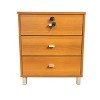 GlasFlength Nightstands Nightstand Modern Bedside Table Accent Bedside End Table with 3 Drawers for Bedroom Modern, Brown, 19"*15.75"*21.25" - 3 of 4