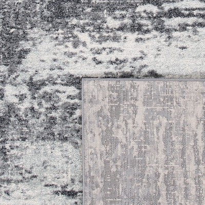 Modern Gray Square Synthetic Easy-Care Accent Rug