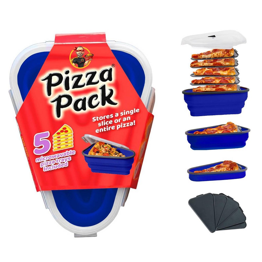 Photos - Food Container Pizza Pack Silicone Storage Container with Trays Blue