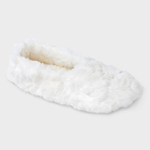 Women's Faux Fur Cozy Pull-On Slipper Socks with Grippers - Auden™ - 1 of 4