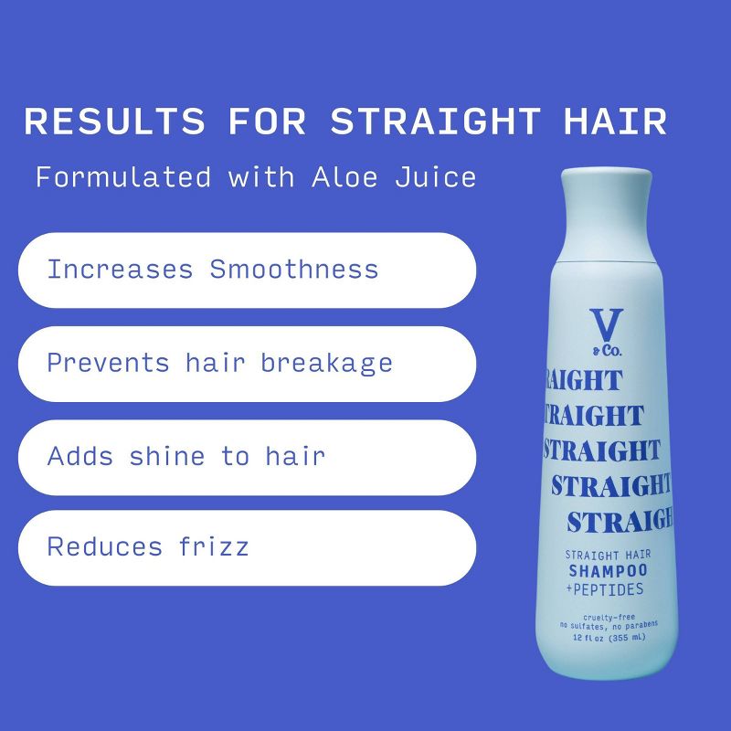 V&#38;Co. Beauty Straight Hair + Peptide Shampoo - 12oz, 6 of 11