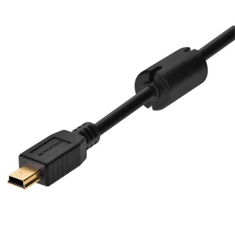 Monoprice USB 2.0 Cable - 3 Feet - Black | USB Type-A Male to USB Mini Type-B 5-Pin, 28/24AWG, Gold Plated For Digital Camera, Cell Phones, PDAs, MP3, 3 of 7
