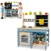 Costzon 2-in-1 Mud Kitchen, Fir Wood Outdoor Play Kitchen & Grocery Store with Sink, Water Box, Faucet, Stoves, Storage Bag & Baskets, Ages 3+ - 2 of 4
