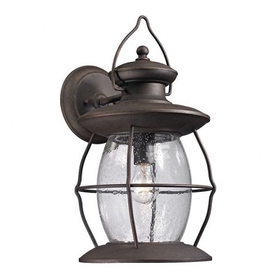 Elk Home Village Lantern 1 - Light Wall Light in  Weathered Charcoal