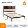 Karl Home Luxury Brown Wood Bed Frame Full Size Platform Bed with LED Upholstered Headboard, Charging Station - 2 of 4