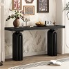 Acacia Wood Console Table,Layered Design Rectangular Table with Geometric Legs,Minimalist Hallway Sofa Table for Living Room-Coolbibila - 2 of 4