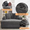 Upholstered Cozy Reading Chair with Throw Pillows and Armrests, Comfy Large Modern Sleeper Chair Couch Sofa Bed for Living Room, Bedroom - 2 of 4