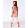 Deux par Deux Girl Printed Capri Legging Small Flowers on Cream Background - 2 of 4