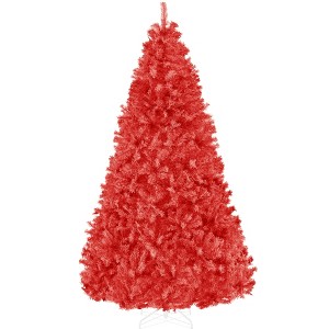 Best Choice Products Artificial Christmas Tree, Premium Unlit Pine Design, Dense Branches  w/Easy Assembly - Red - 1 of 4