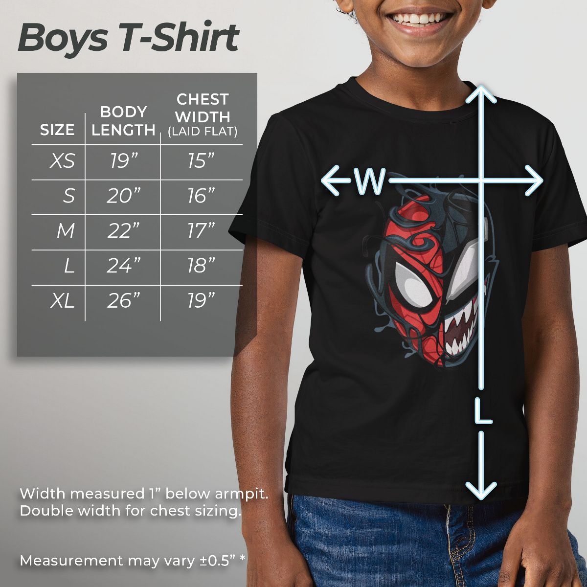 Boy's Marvel Spider-Man Venom Mask Split T-Shirt - thumbnail 5