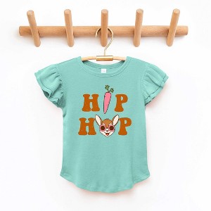The Juniper Shop Hip Hop Bunny With Glasses Toddler Flutter Sleeve Tee - 1 of 2