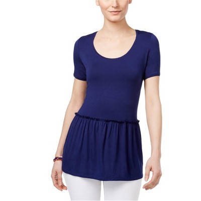G.H. Bass & Co. Womens Peplum Basic T-Shirt