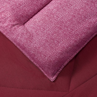 Maroon Queen Reversible Microfiber Bed in a Bag Set