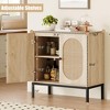 Buffet Cabinet, Storage Cabinet with Glass Doors and Shelves, Accent Cabinet Sideboard Wood Console Cabinet with Storage - 2 of 4