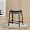 FURNIinspire Counter And Bar Stools Upholstered Bonded Leather Polyester Barstools Seat, Bar Chair Without Backrest, Gray, 17"*20.25"*26" - 4 of 4