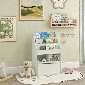 NicBex Kids 5-Shelf Bookcase with Storage Drawer Montessori Toy Organizer Playroom Storage System with Anti-Tip Anchors - 1 of 4